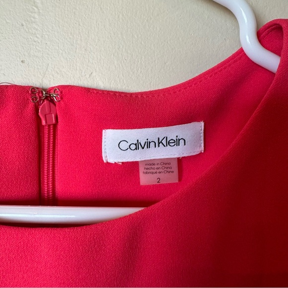 Calvin Klein Pink Belted Scoop Neck Midi Dress - Picture 6 of 13